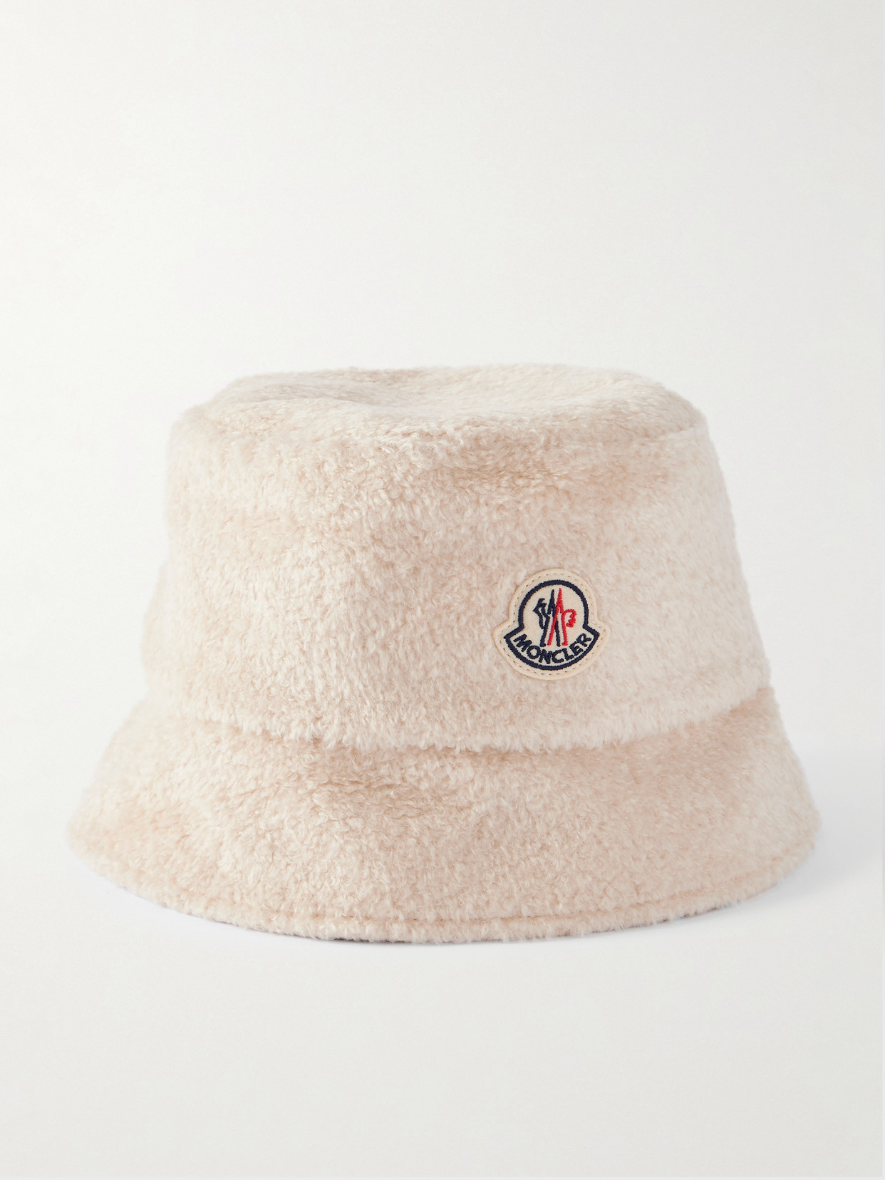 Moncler Embroidered Fleece Bucket Hat In Neutral