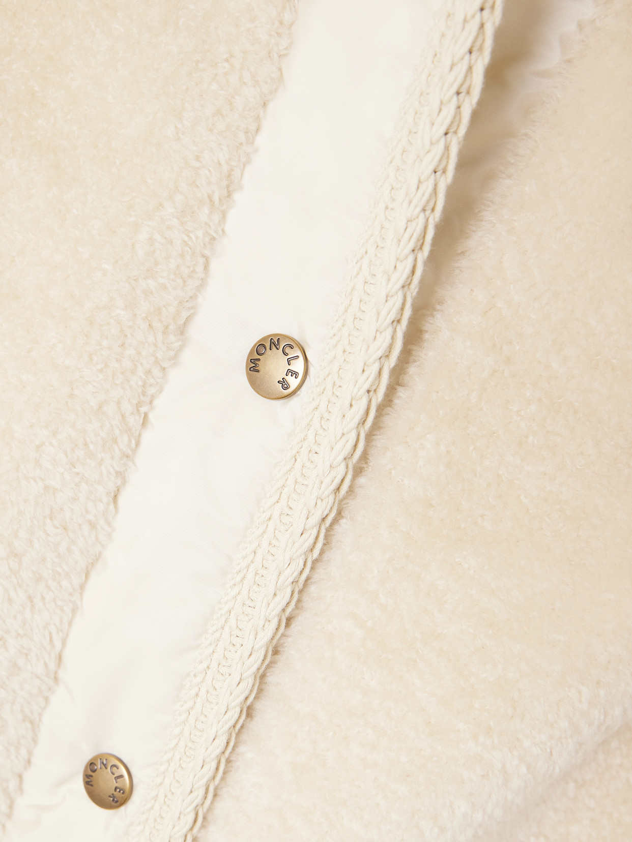 Moncler Ciboulette Hooded Shell-trimmed Plush Down Jacket In Neutral