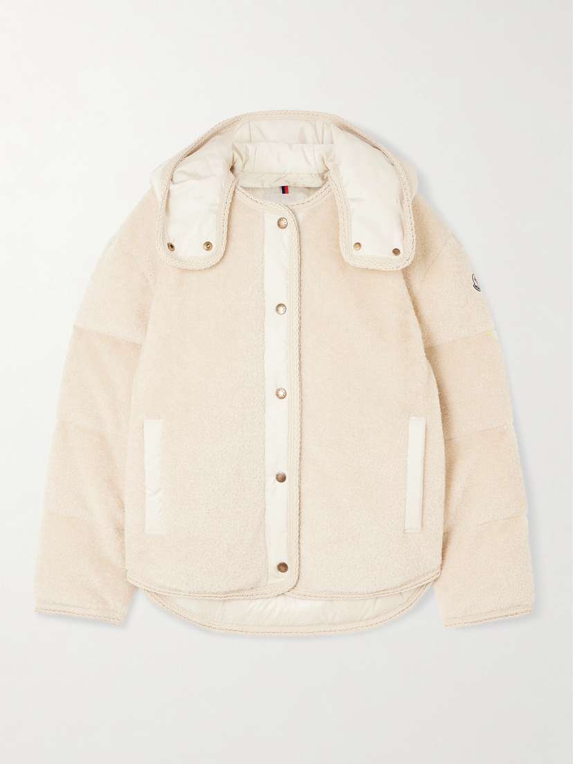 Moncler Ciboulette Hooded Shell-trimmed Plush Down Jacket