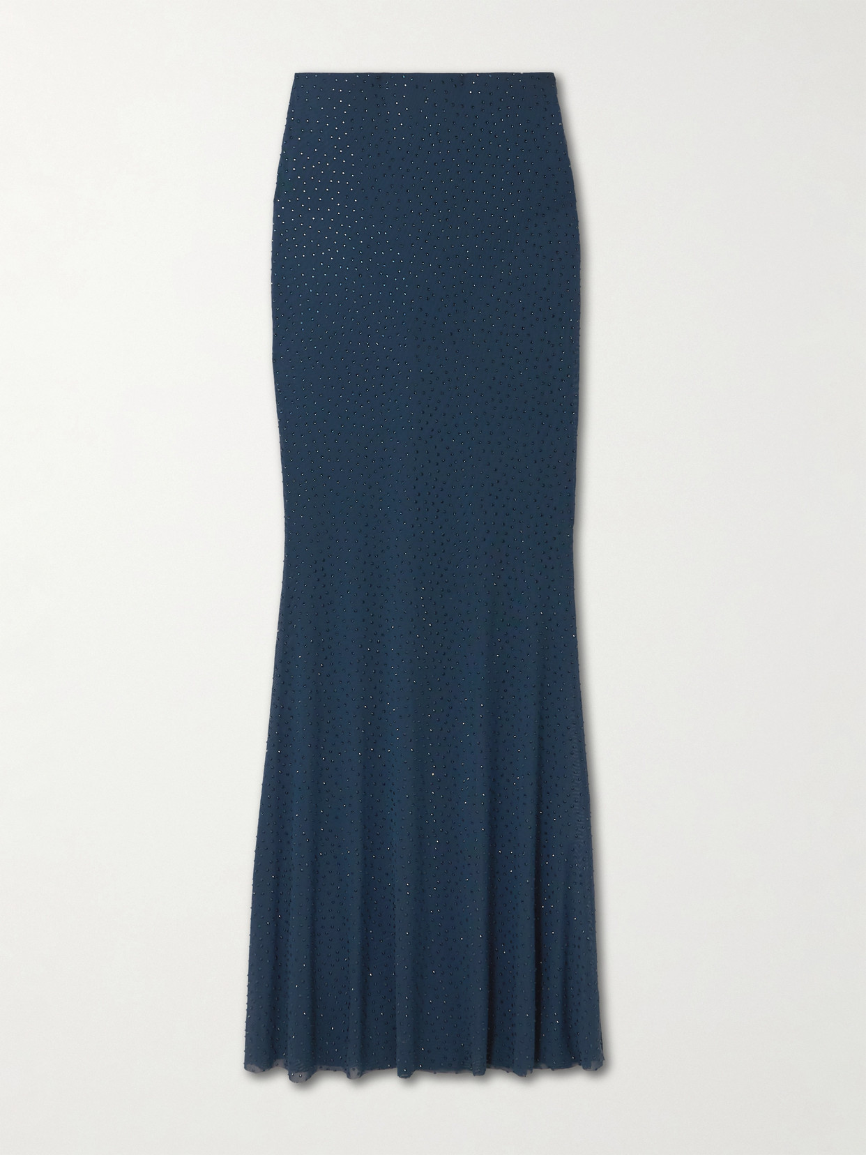 Rebecca Vallance Elivera Crystal-embellished Stretch-tulle Maxi Skirt In Blue