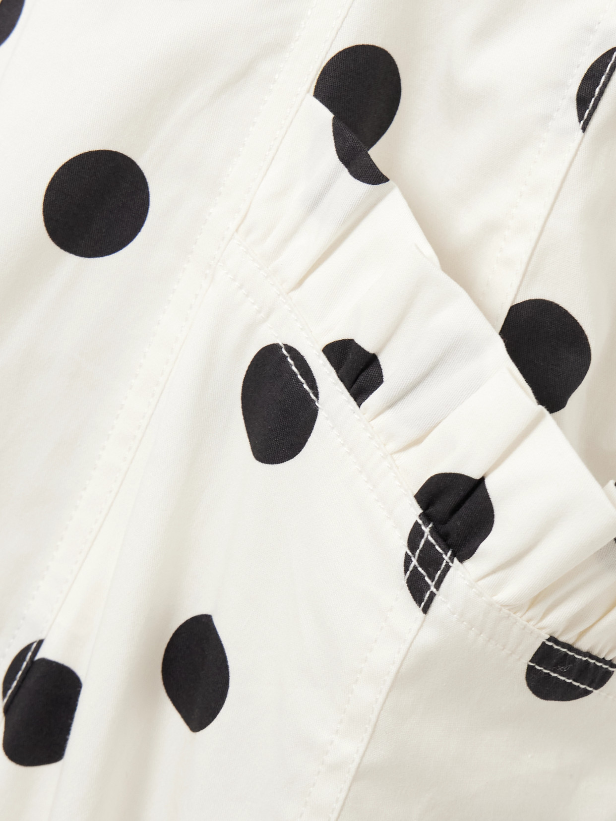 Rebecca Vallance Maisie Ruffled Polka-dot Cotton-blend Poplin Halterneck Maxi Dress In White