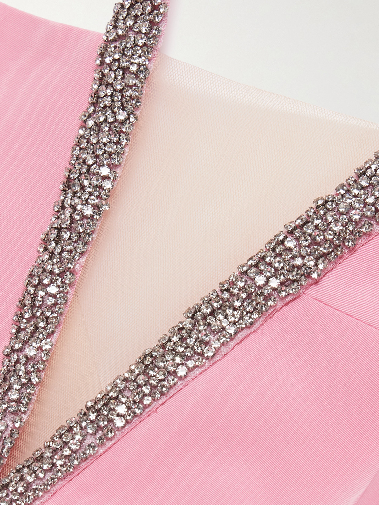 Rebecca Vallance Amaro Crystal-embellished Pleated Taffeta Midi Dress In Pink