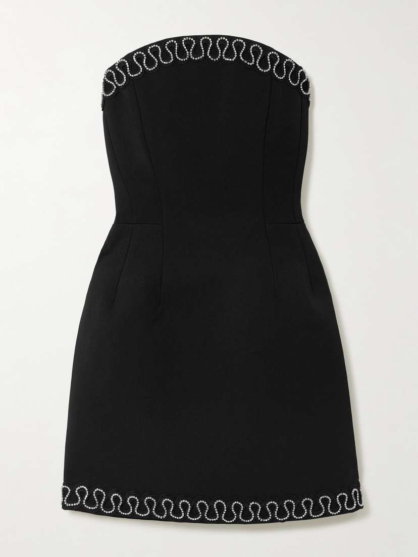 Rebecca Vallance Nyx Strapless Crystal-embellished Crepe Mini Dress