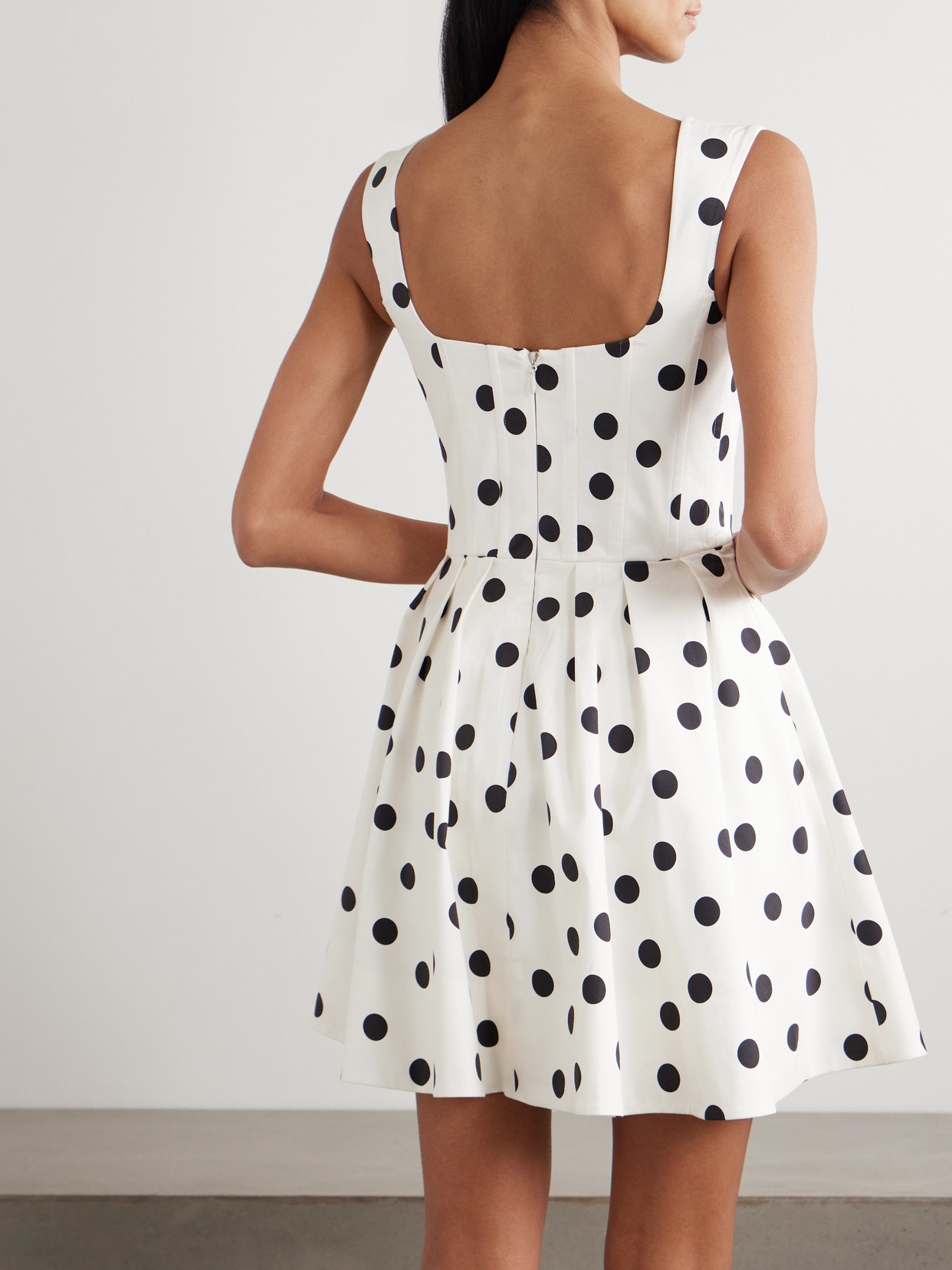 Rebecca Vallance Womens Polka Dot Print Maisie Polka-dot Cotton-blend Mini Dress In Multi
