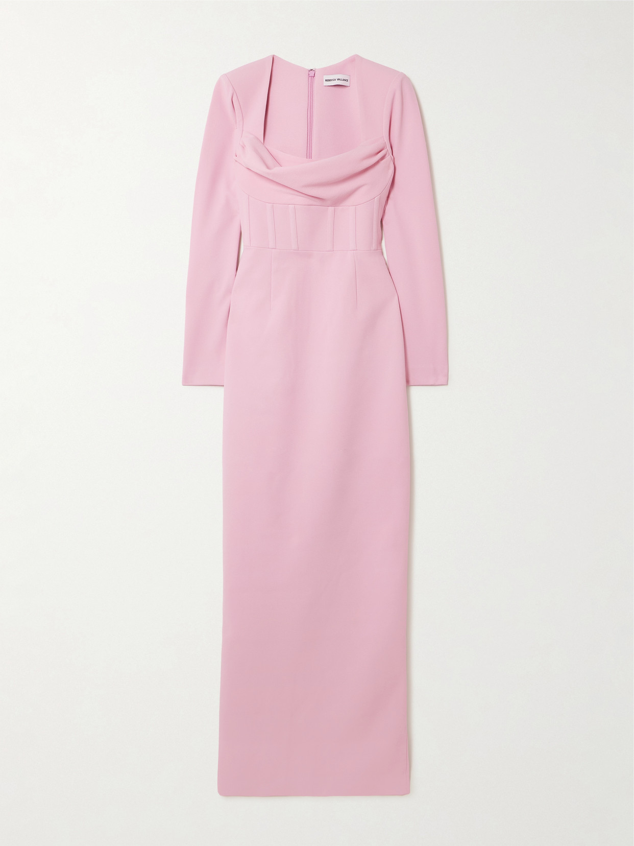 Rebecca Vallance Nemy Draped Crepe Gown In Pink