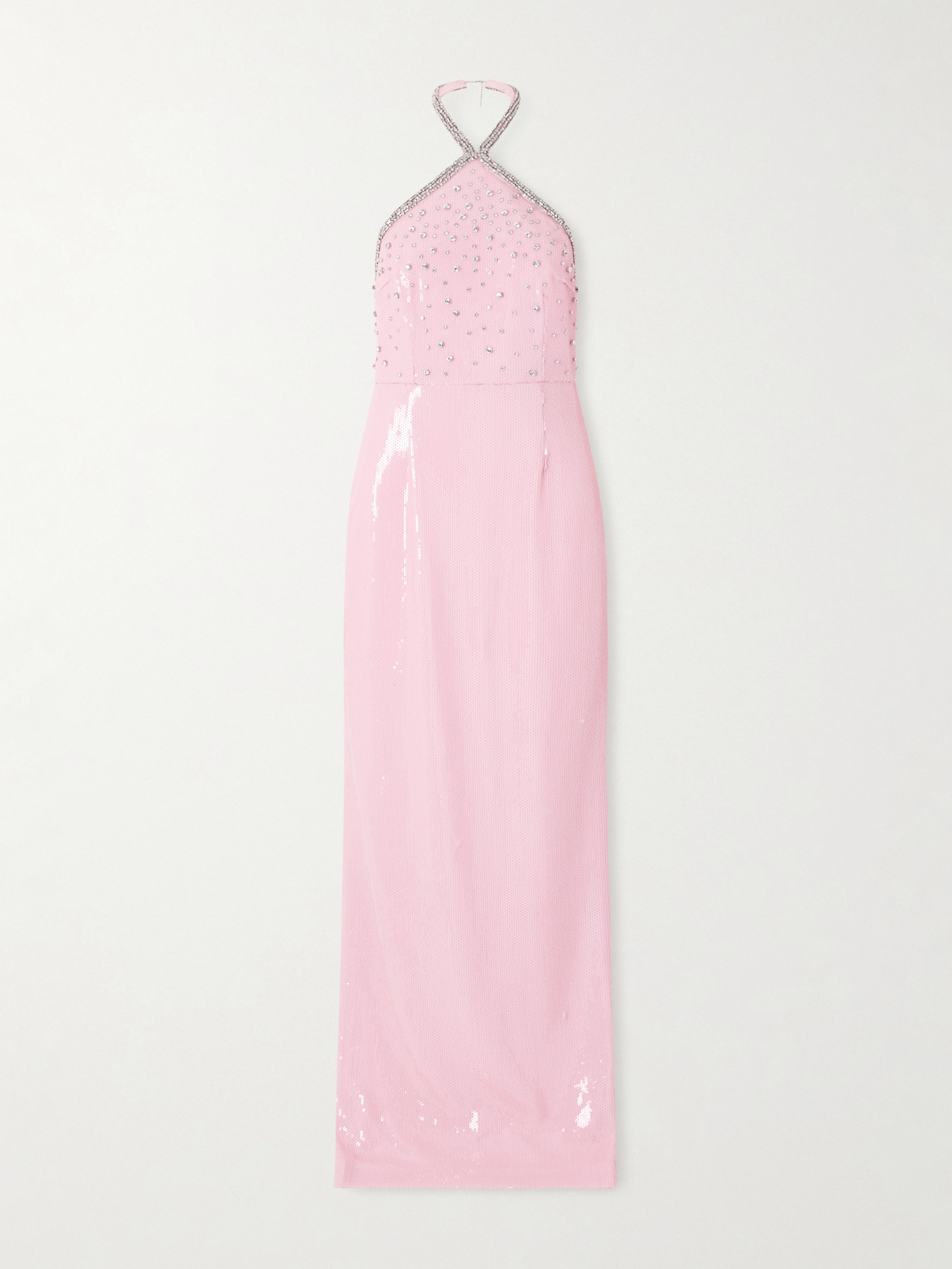 Rebecca Vallance Lydia embellished chiffon halterneck gown