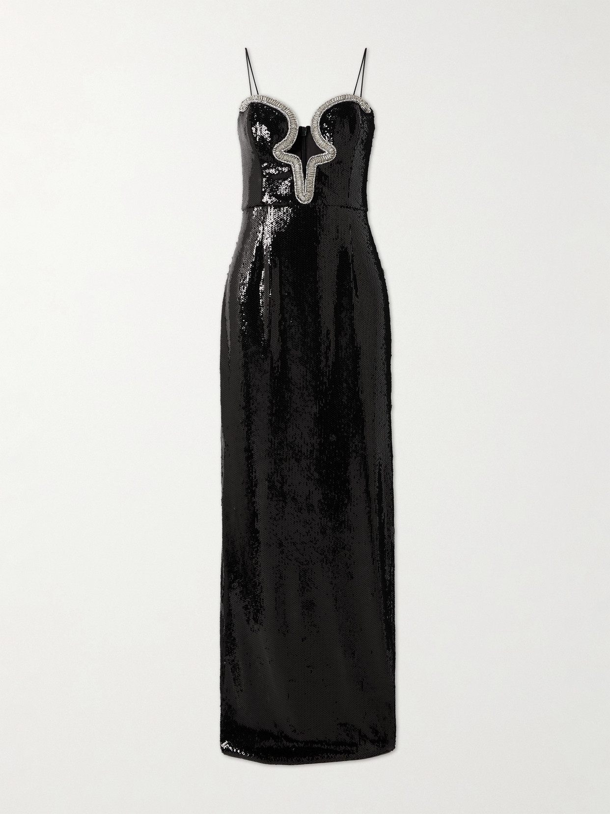 Rebecca Vallance Lyra Cutout Embellished Sequined Stretch-jersey Gown In Black