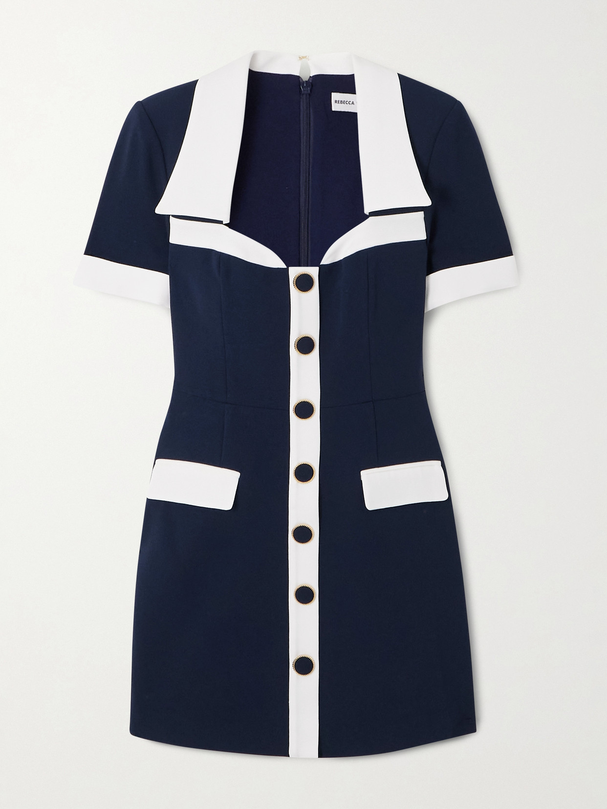 Rebecca Vallance Ula Crepe Mini Dress In Blue