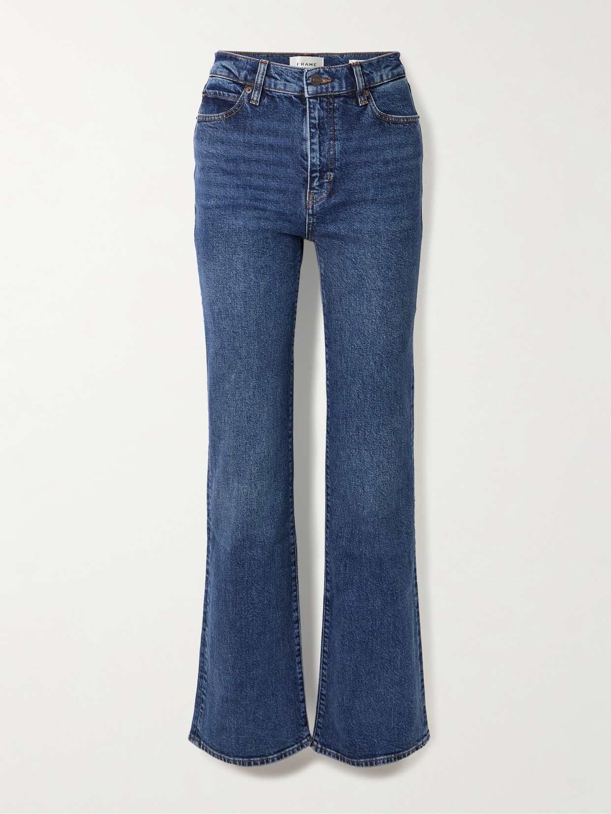 Frame The Arrow High-rise Flared Jeans In Blue