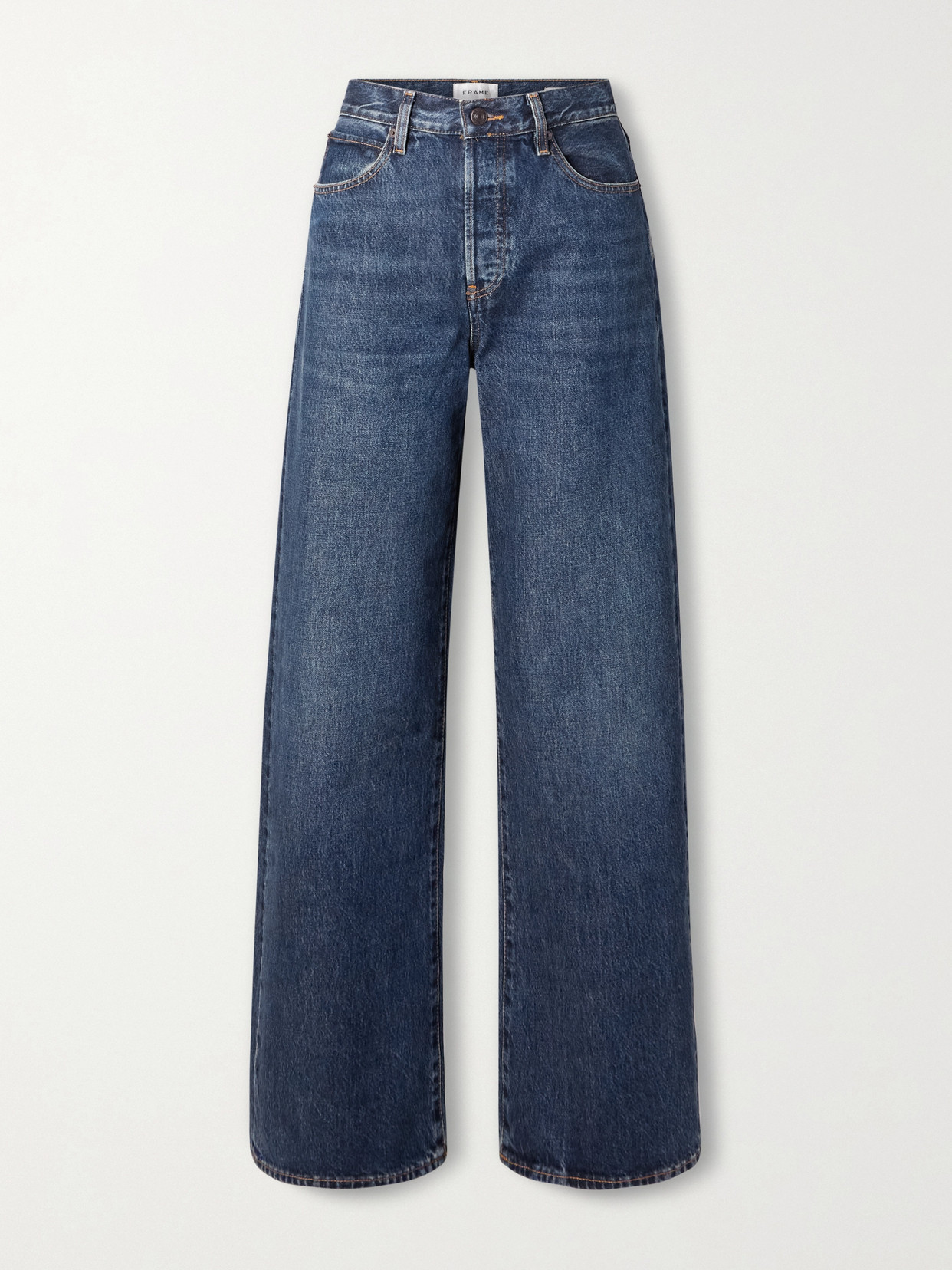 Frame The Loose Low-rise Wide-leg Jeans In Blue