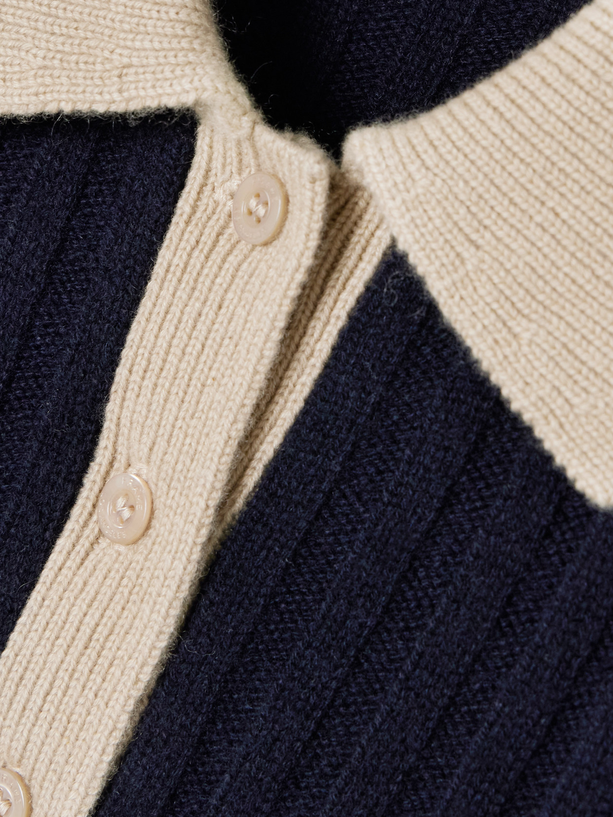 Frame Two-tone Ribbed Cashmere Polo Shirt In Multi