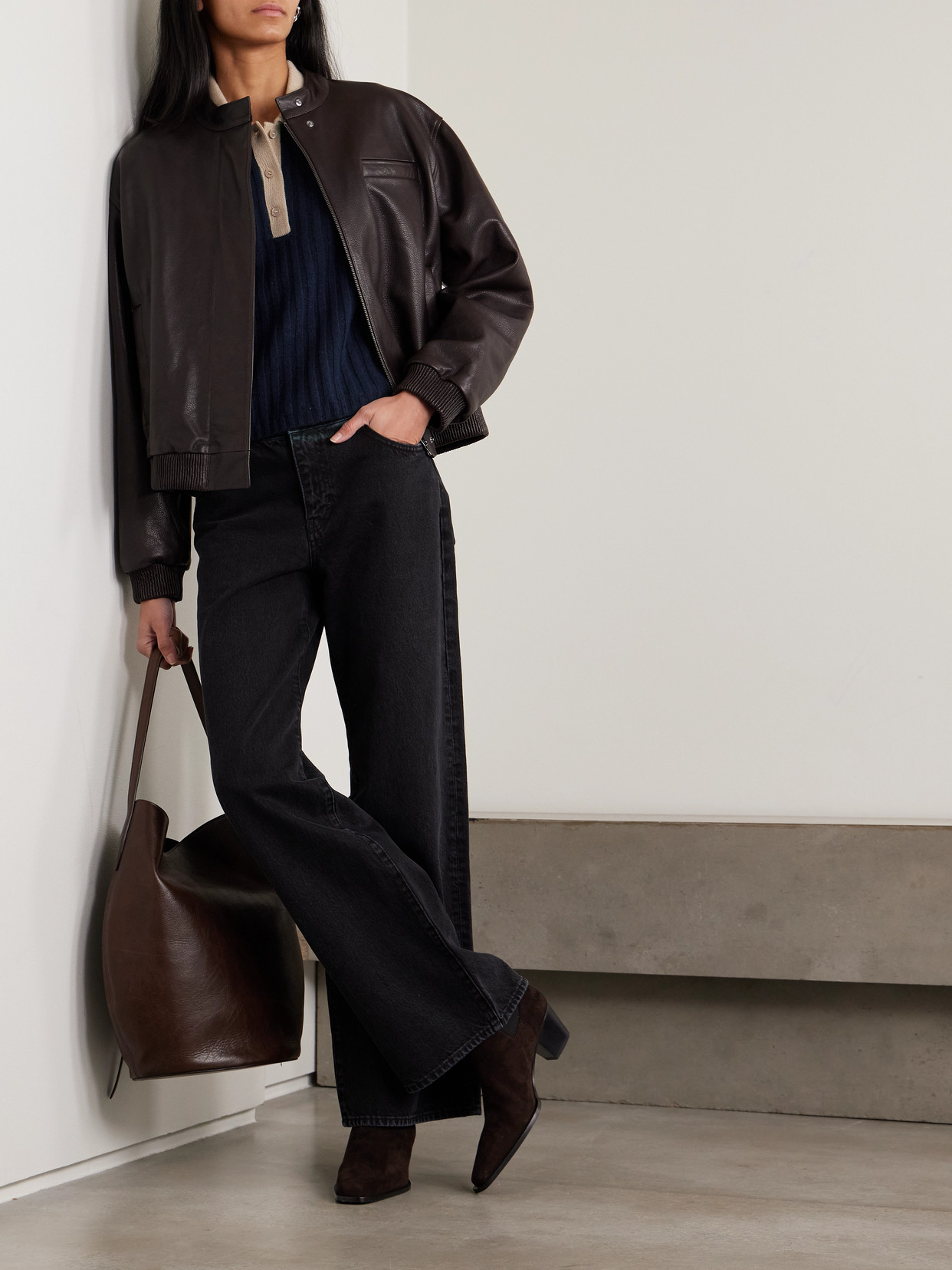 Frame Two-tone Ribbed Cashmere Polo Shirt In Multi