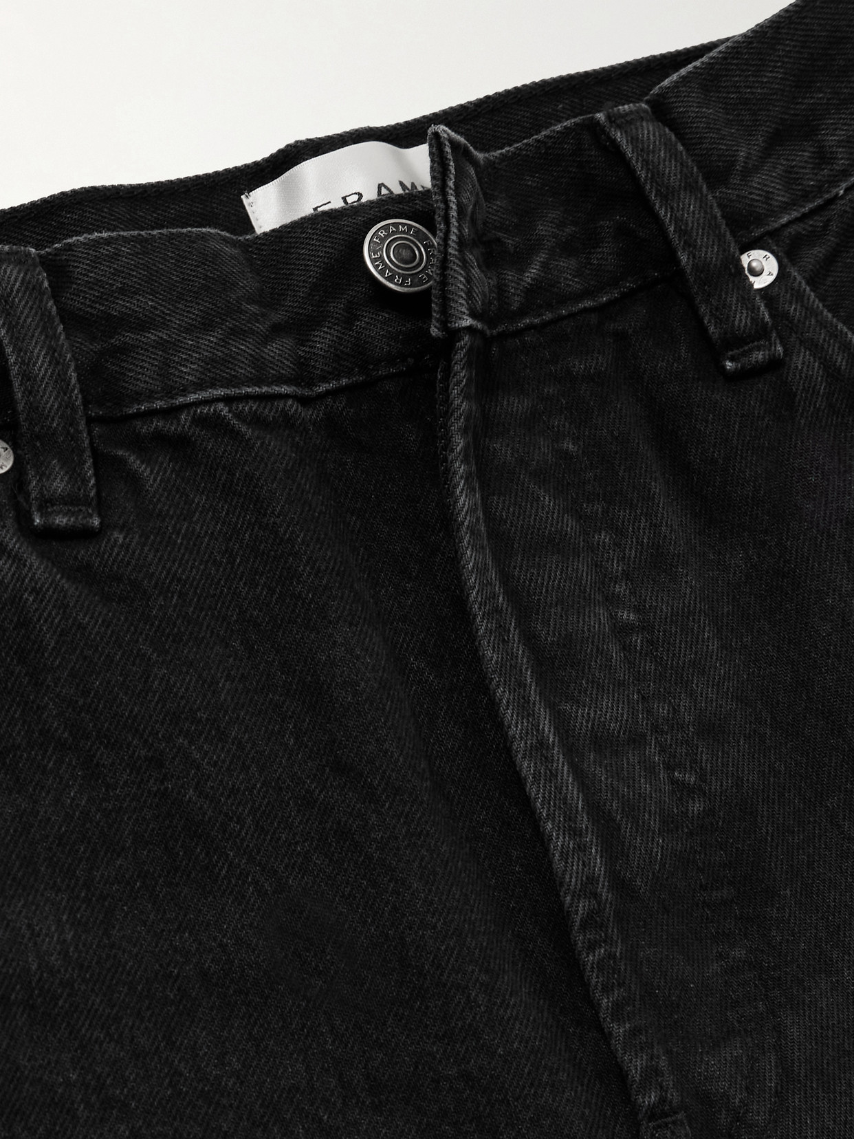 Frame The Collegiate High-rise Wide-leg Jeans In Black