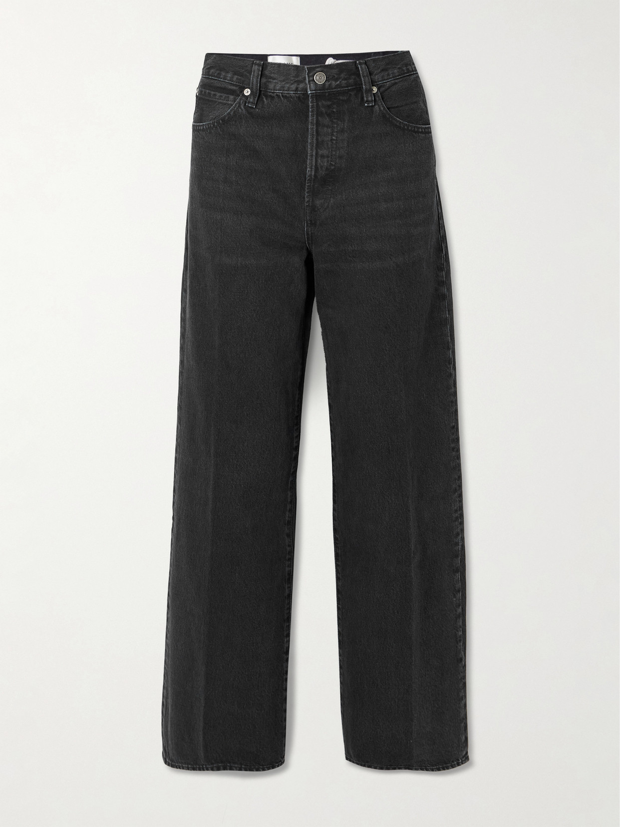 Frame The Collegiate High-rise Wide-leg Jeans In Black