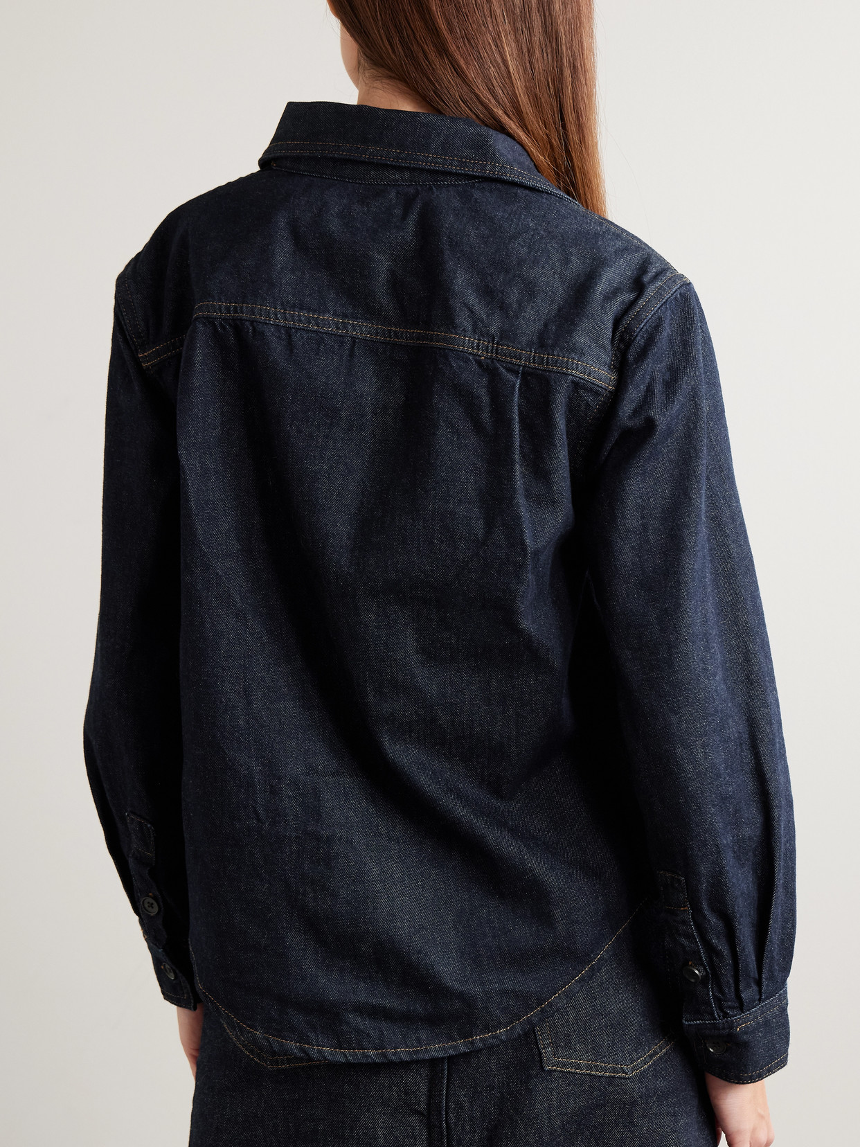 Frame The Polished Denim Shirt In Blue