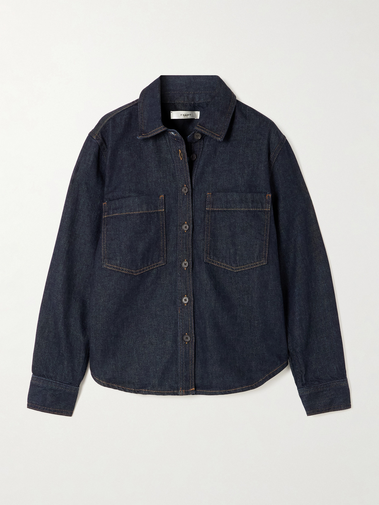 Frame The Polished Denim Shirt In Blue