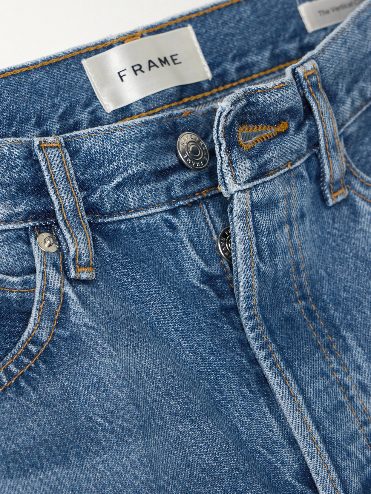 Frame The Vertical Crop High-rise Straight-leg Jeans In Blue