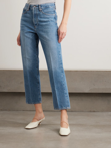 FRAME The Vertical Crop high-rise straight-leg jeans