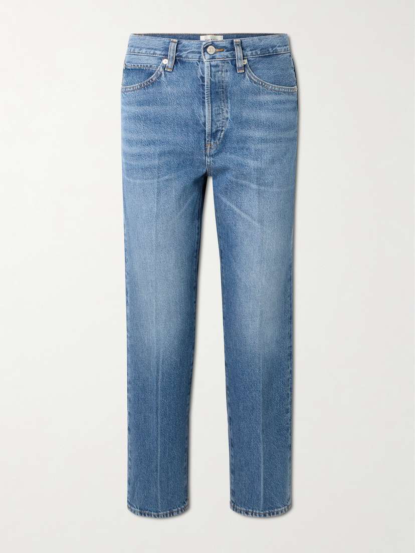Frame The Vertical Crop High-rise Straight-leg Jeans