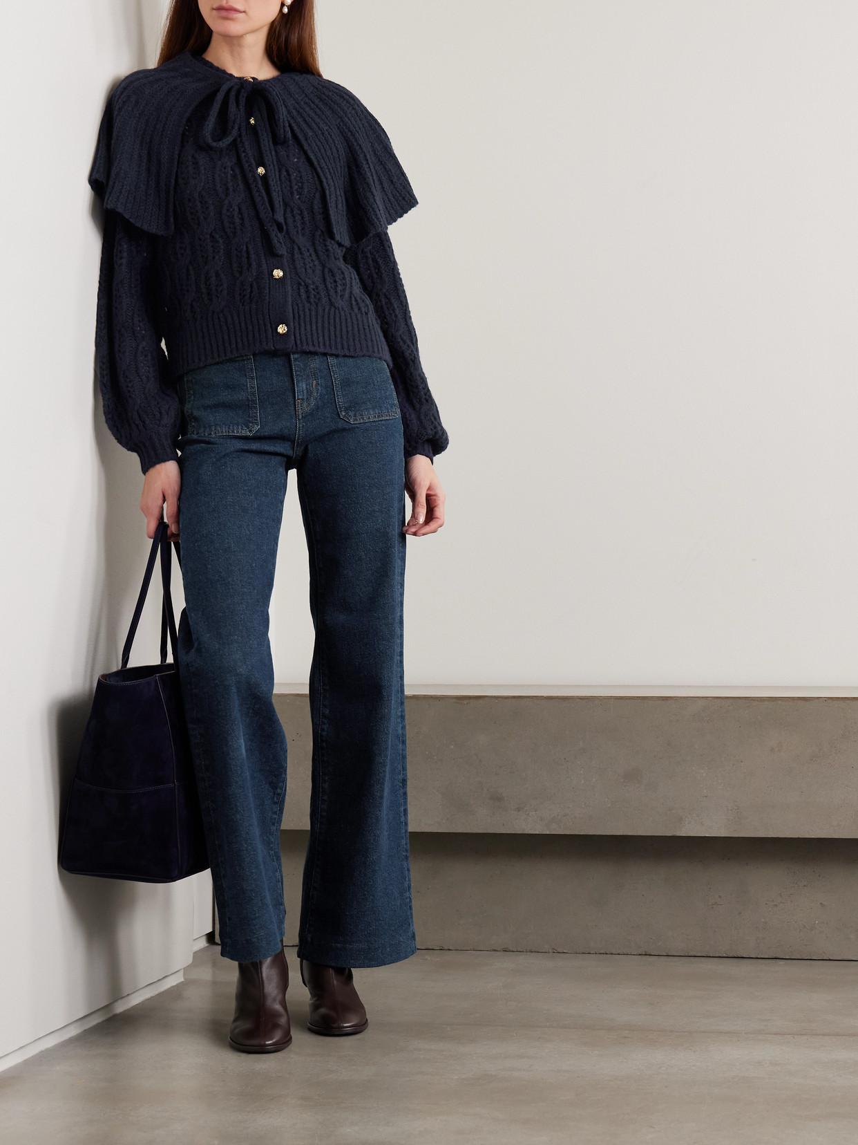 Frame The Refined High-rise Wide-leg Jeans In Blue