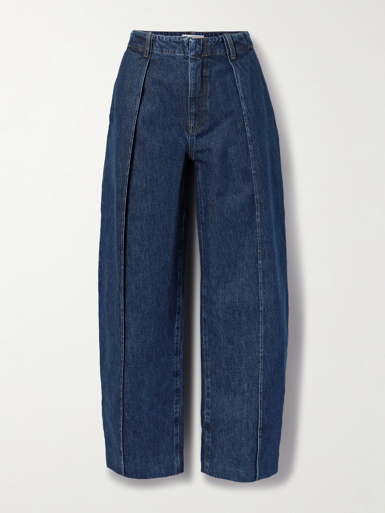 Frame The Bowed Trouser Mid-rise Barrel-leg Jeans In Blue