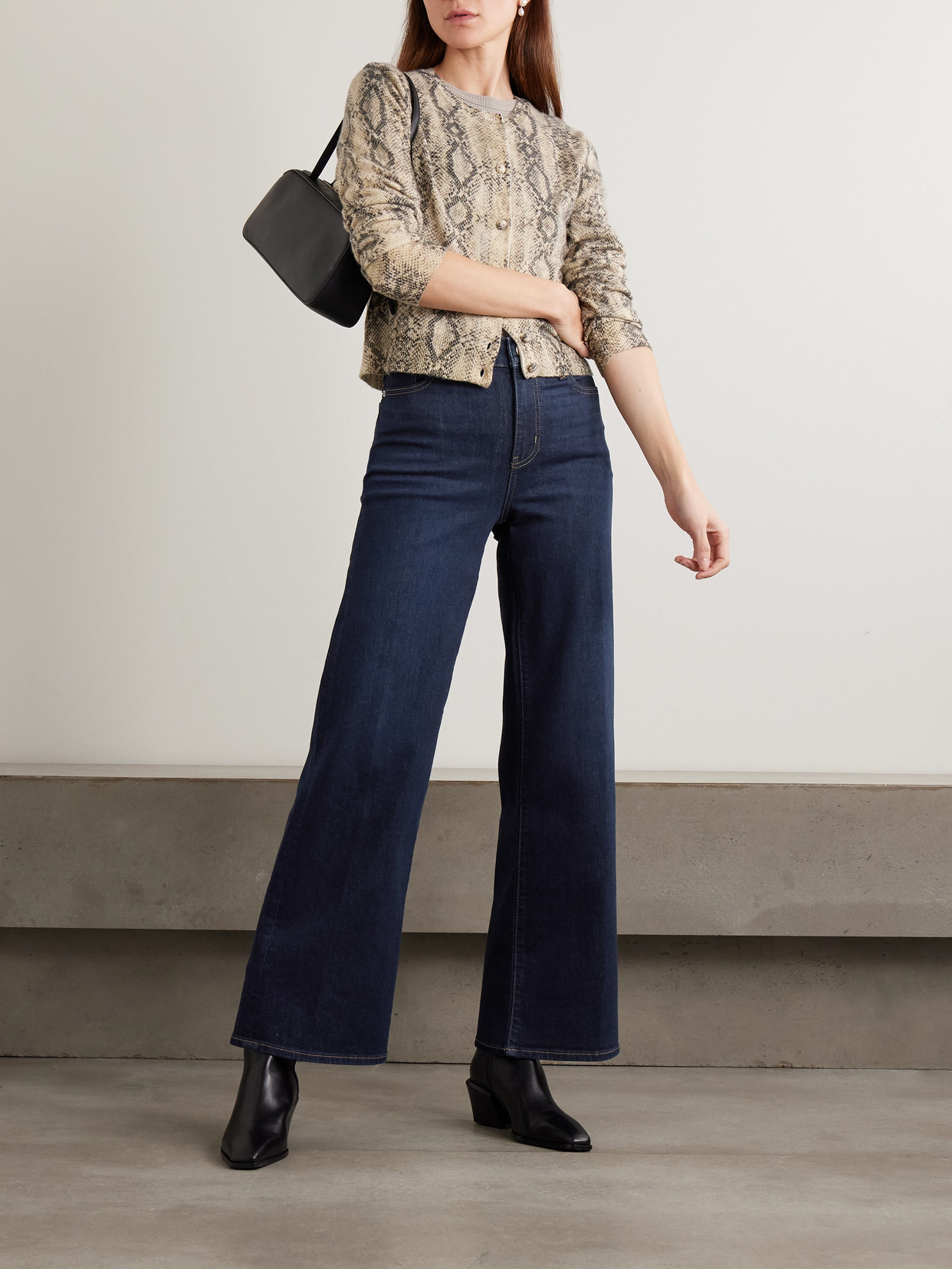 Frame Le Slim Palazzo Mid-rise Straight-leg Jeans In Blue