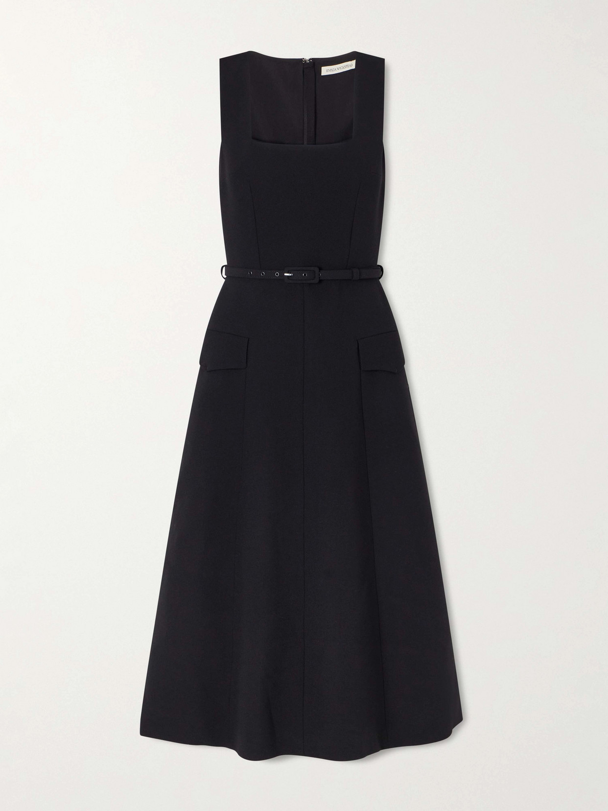 Emilia Wickstead Petra Wool Crepe Dress In Black