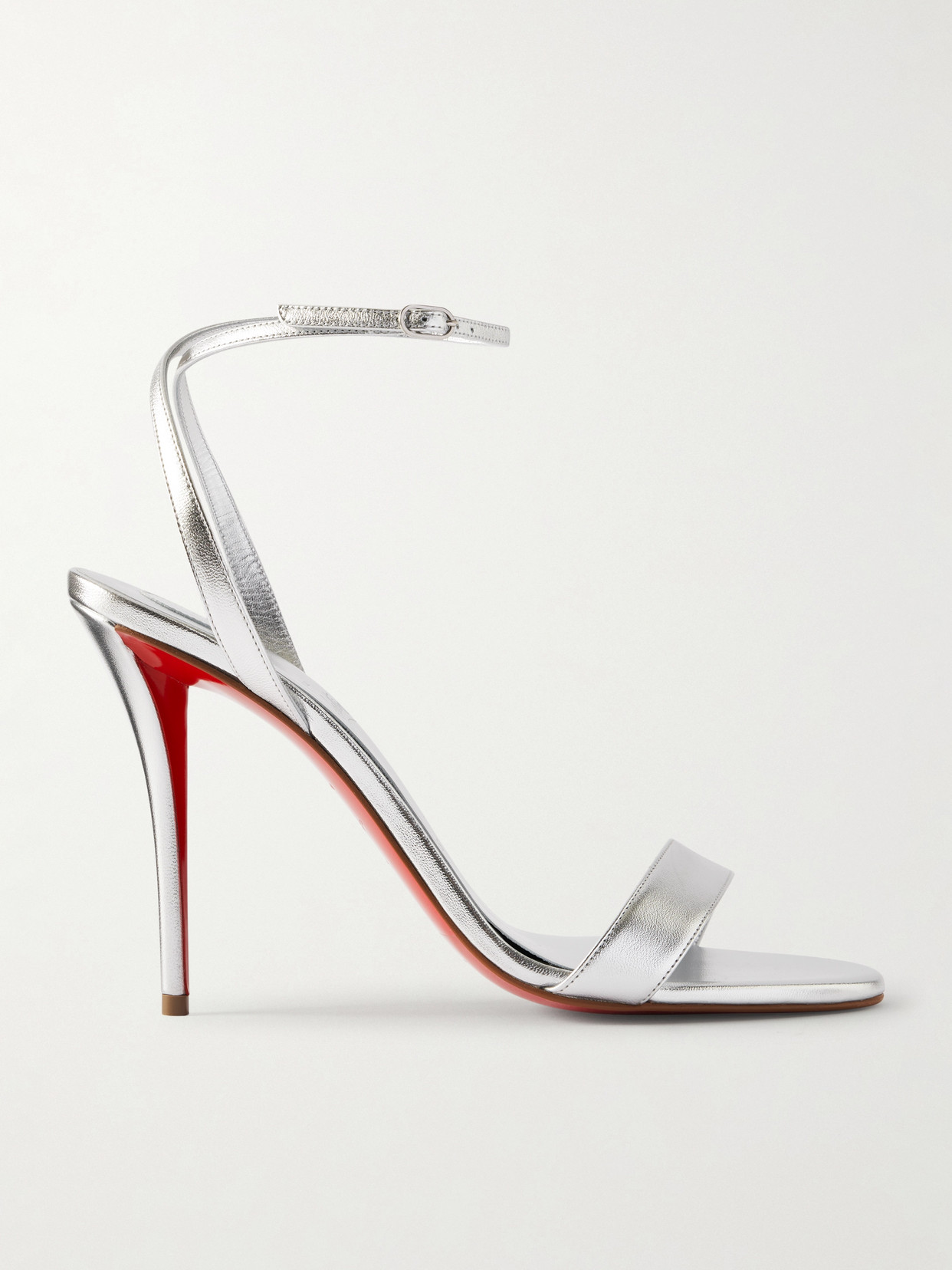 Christian Louboutin Miss Z 100 Metallic Leather Sandals In White