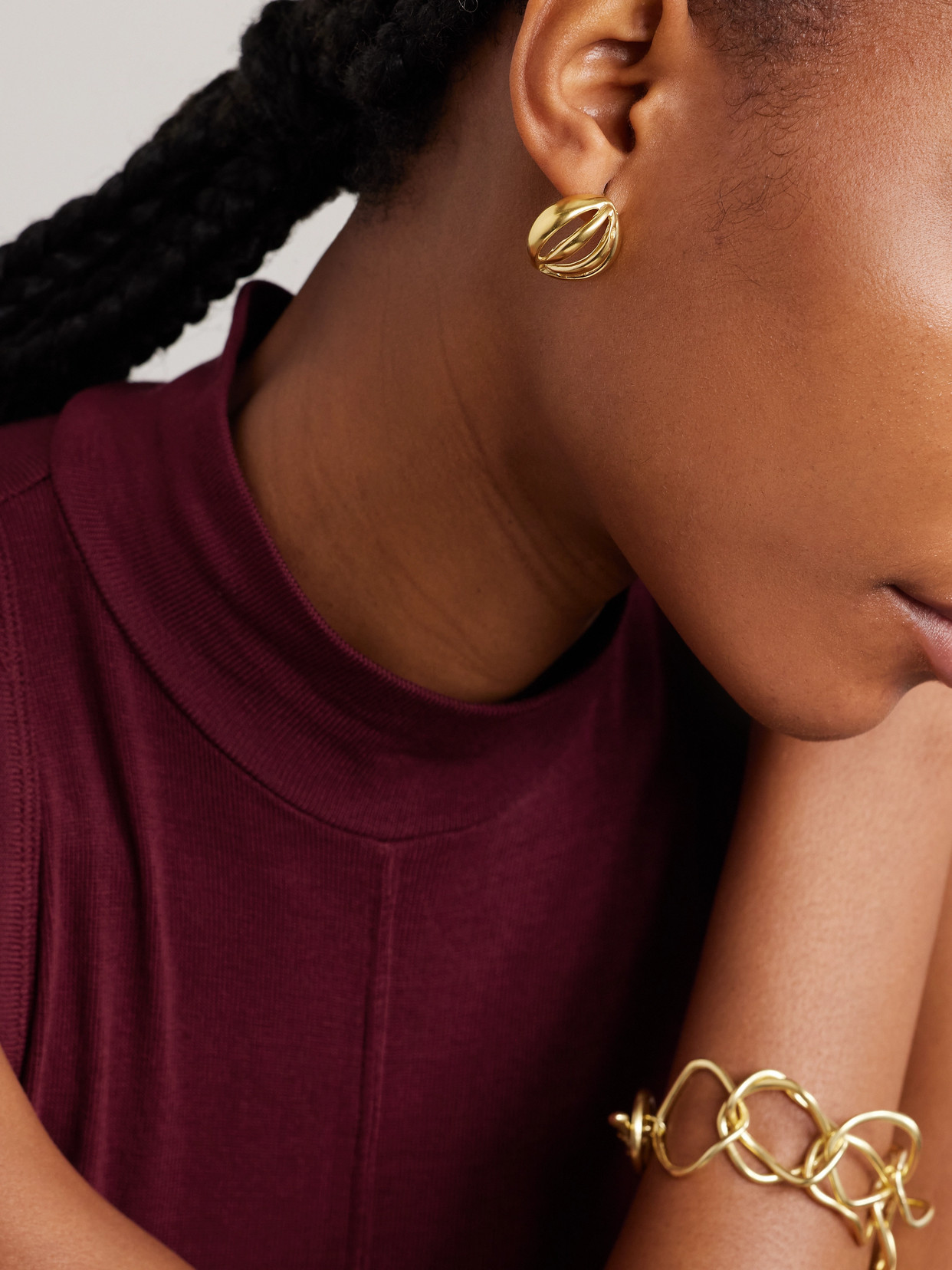 Ysso Flower Bud Mini Gold-plated Earrings In Gold