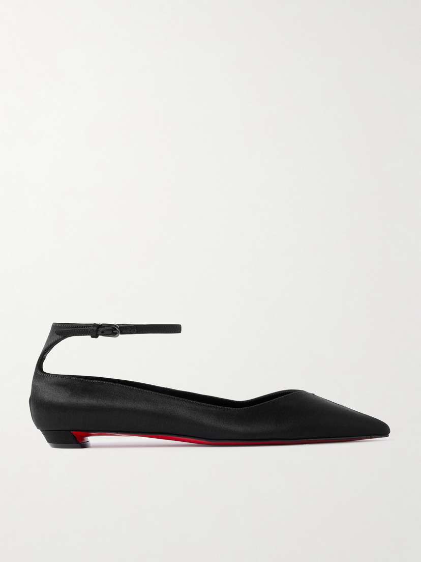Christian Louboutin Erozeena Satin Point-toe Flats