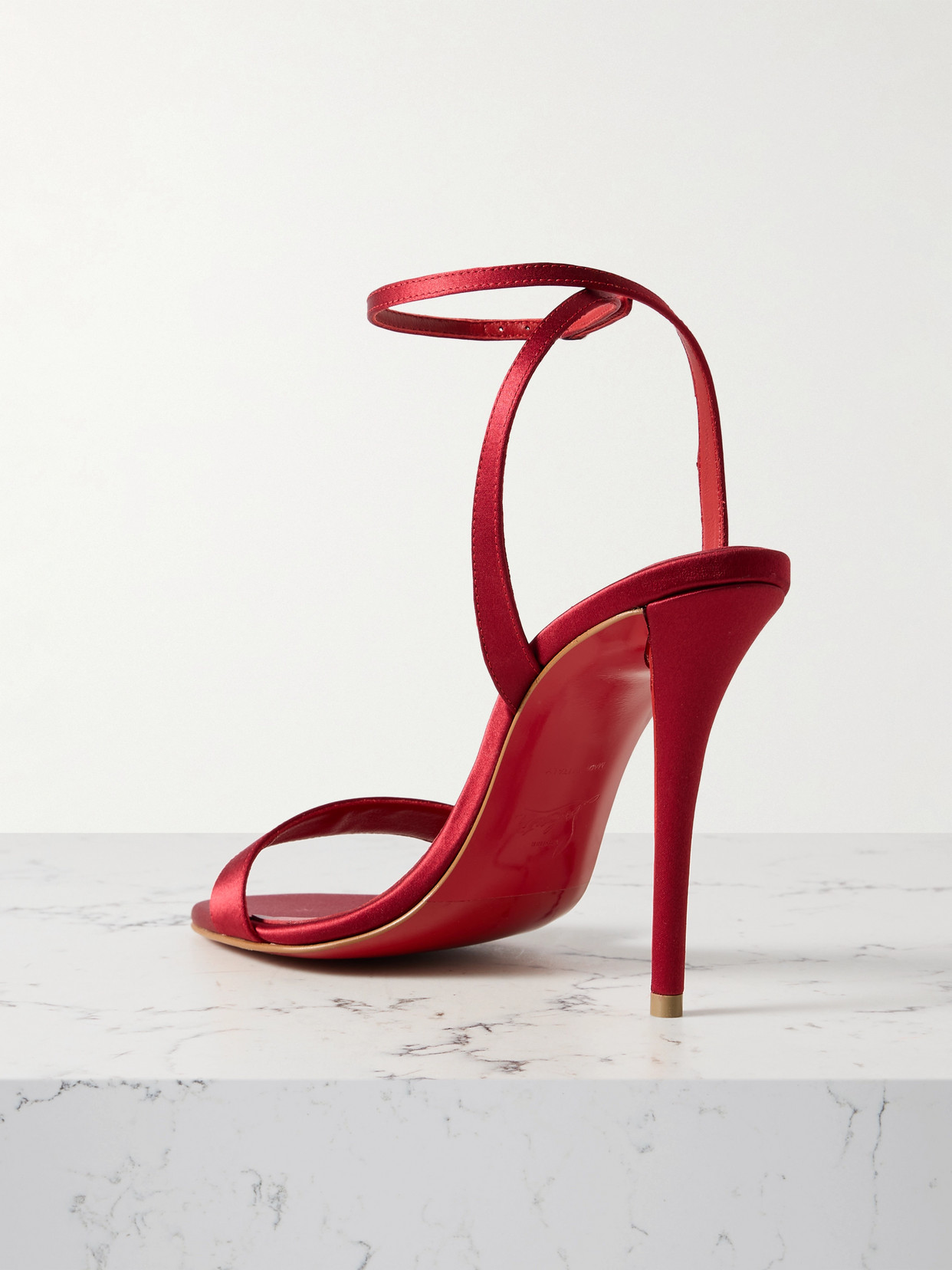Christian Louboutin Miss Z 100 Satin Sandals In Red