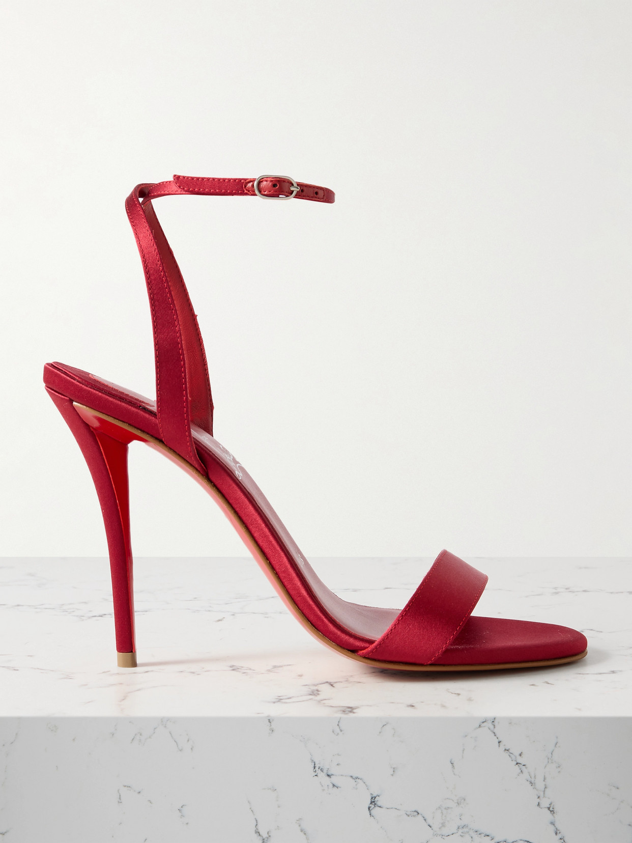 Christian Louboutin Miss Z 100 Satin Sandals In Red