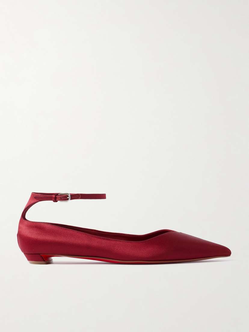 Christian Louboutin Erozeena Satin Point-toe Flats
