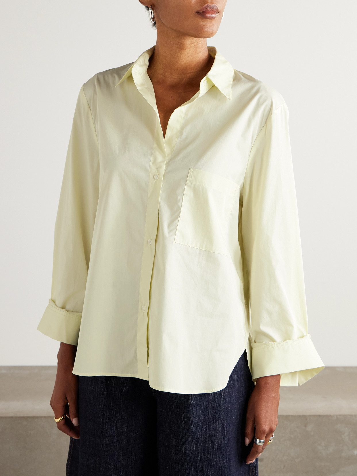 Twp Next Morning Cotton-poplin Shirt In Yellow
