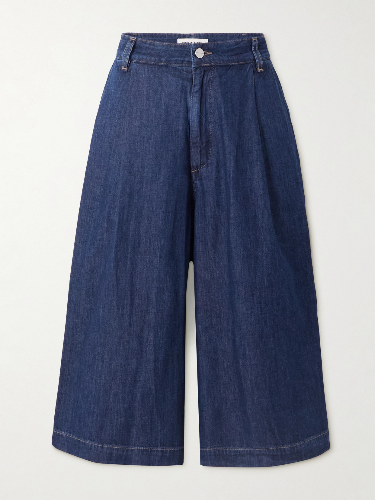Twp Stefens Pleated Denim Culottes In Blue