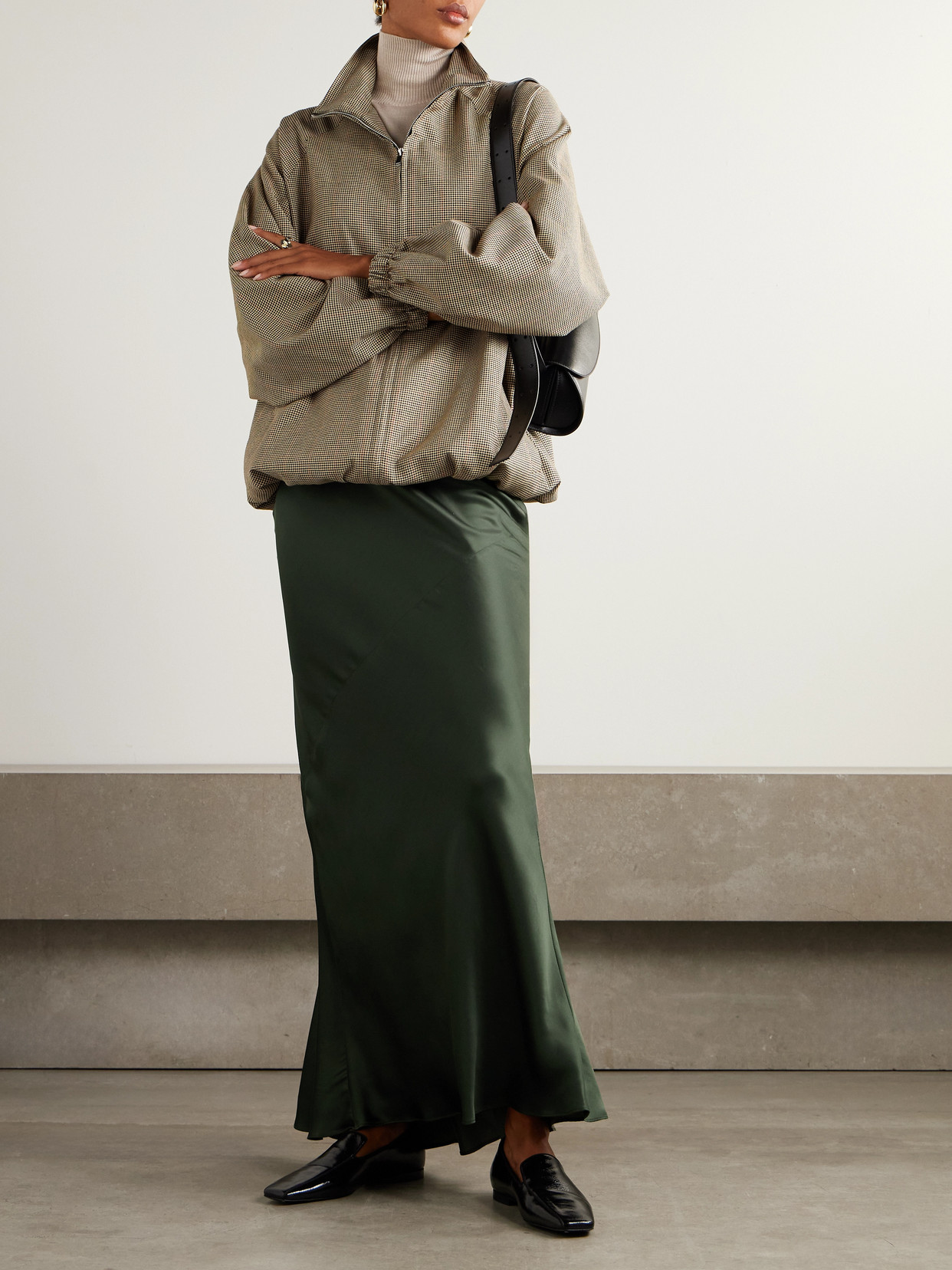 Twp My Endless Love Paneled Satin Maxi Skirt In Green
