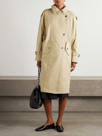 TWP Long Bogie cotton-blend gabardine coat