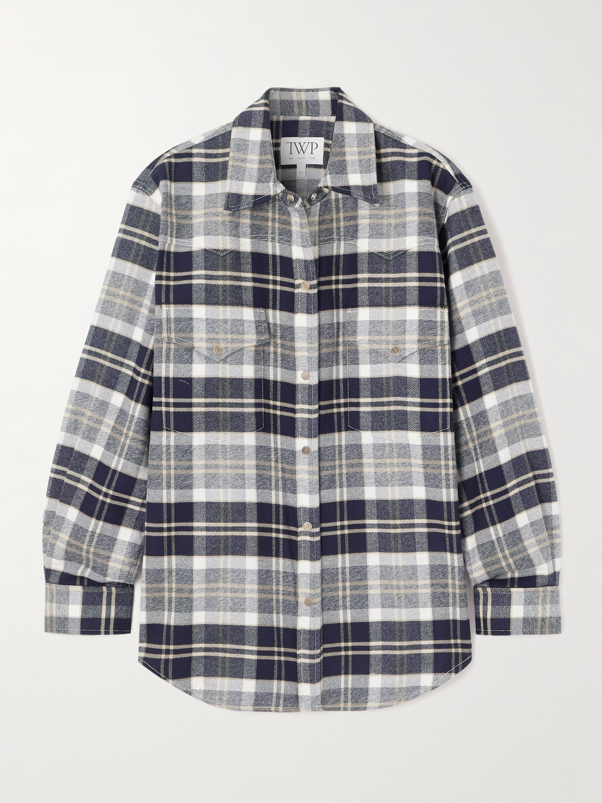 Twp Dutton Checked Cotton-flannel Shirt In Blue