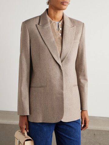 TWP Sweet Pea pinstriped wool-blend blazer