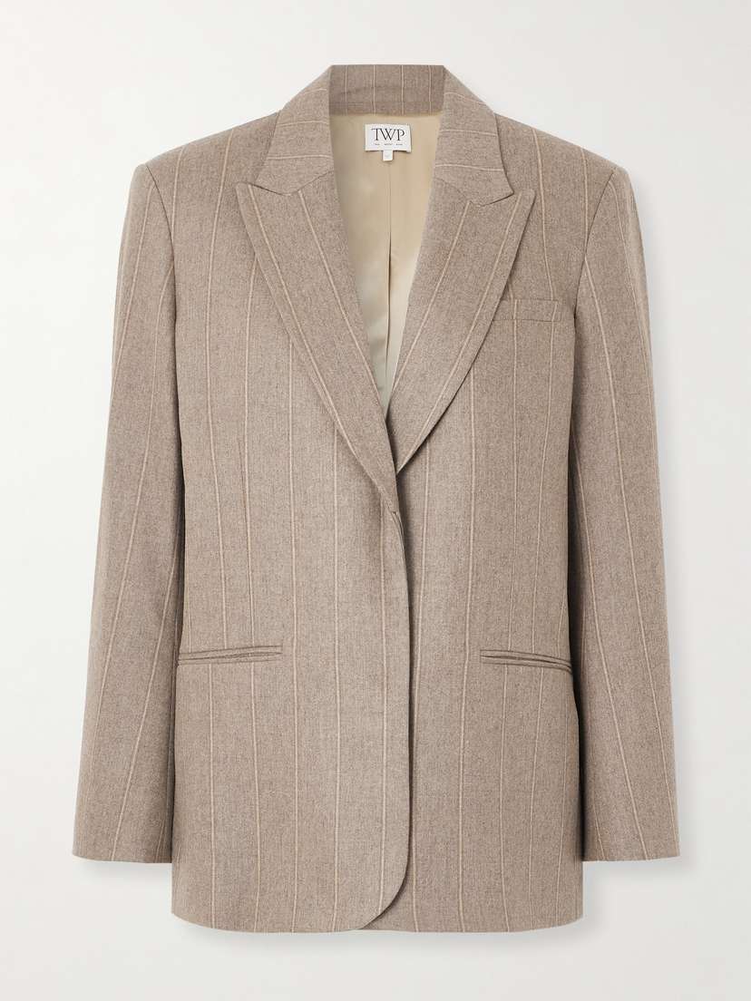 TWP Sweet Pea Pinstriped Wool-blend Blazer