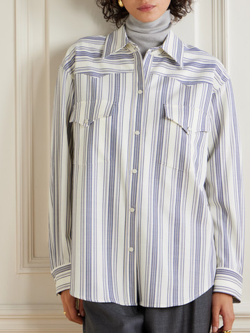 TWP Dutton striped twill shirt