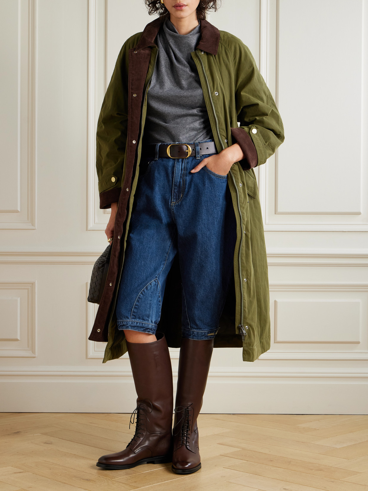 Twp Jodhpur Low-rise Barrel-leg Jeans In Brown