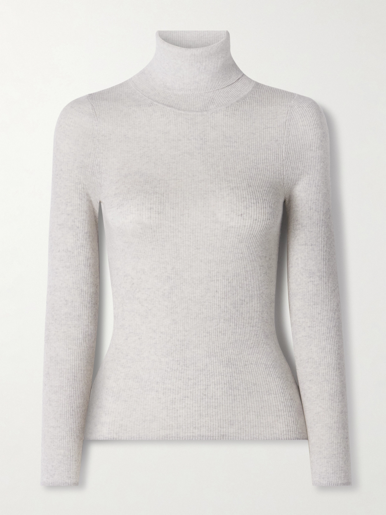 Twp Ribbed Merino Wool Turtleneck Sweater In Brown
