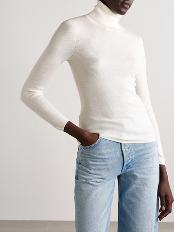 TWP Ribbed merino wool turtleneck sweater