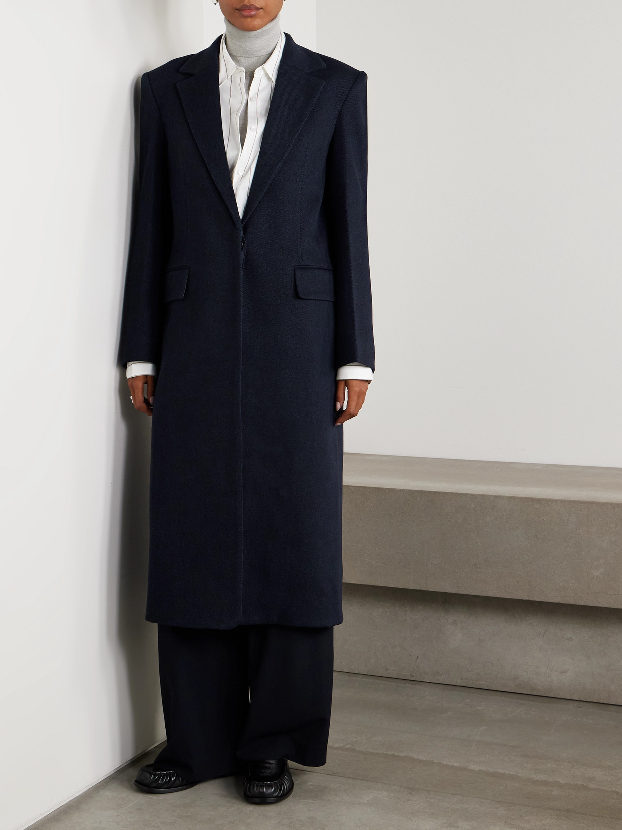 Mattie Wool-Blend Twill Coat