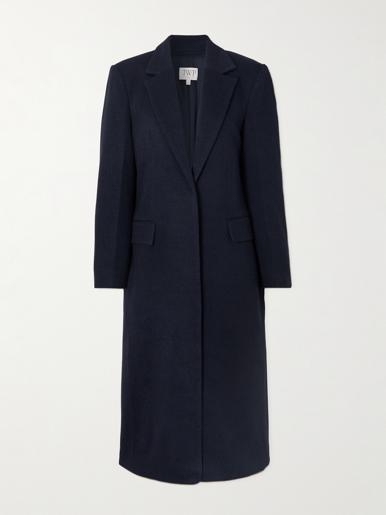 Twp Mattie Wool-blend Twill Coat In Blue