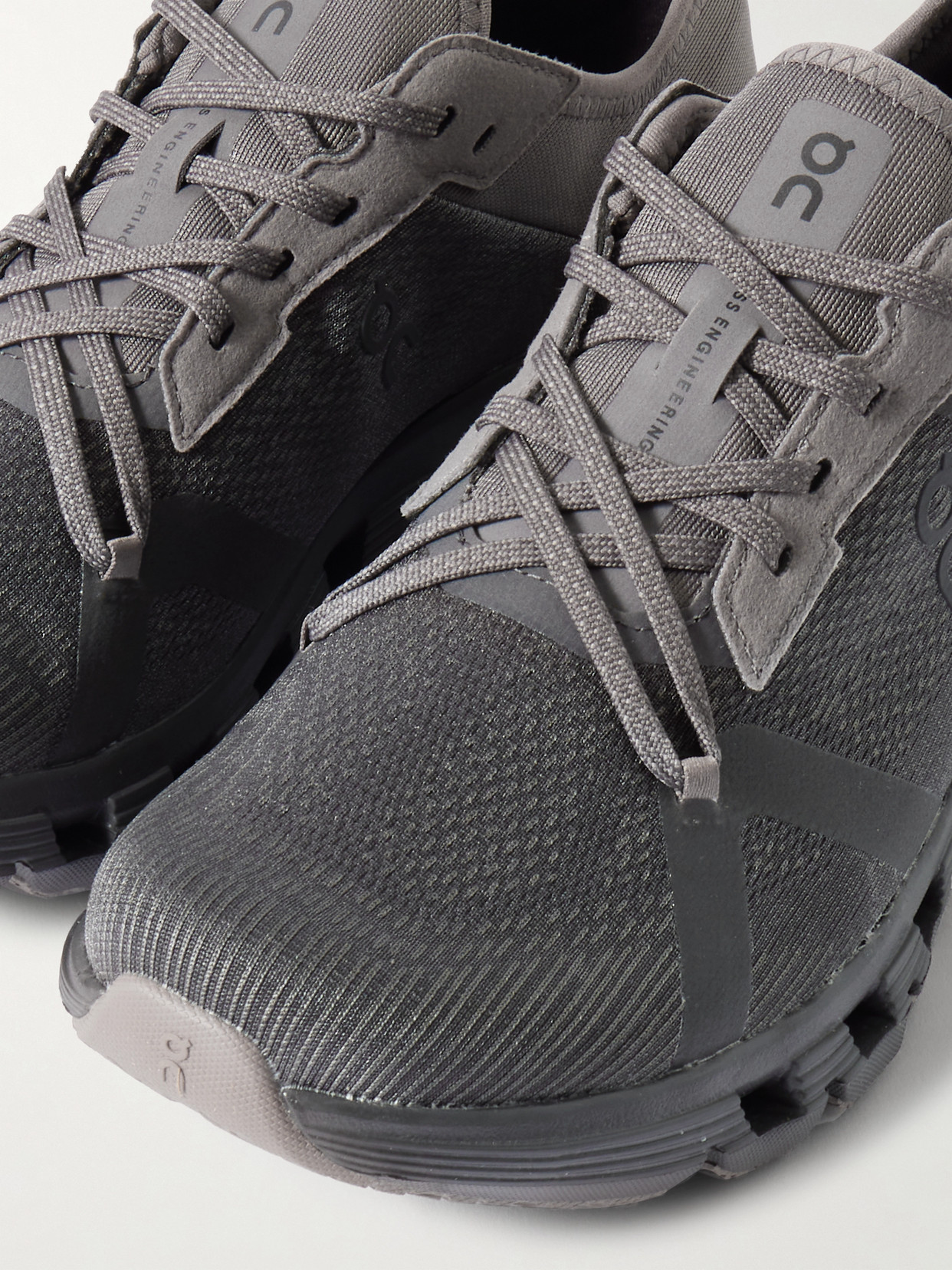 On Cloud X 4 Ad Rubber-trimmed Mesh Sneakers In Gray
