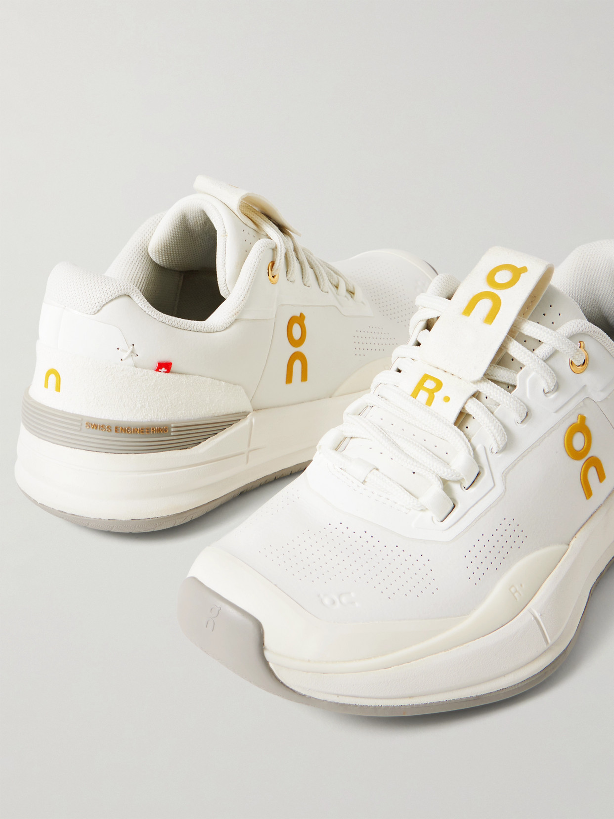 On + Roger Federer The Roger Pro Ace Felt-trimmed Leather Sneakers In White