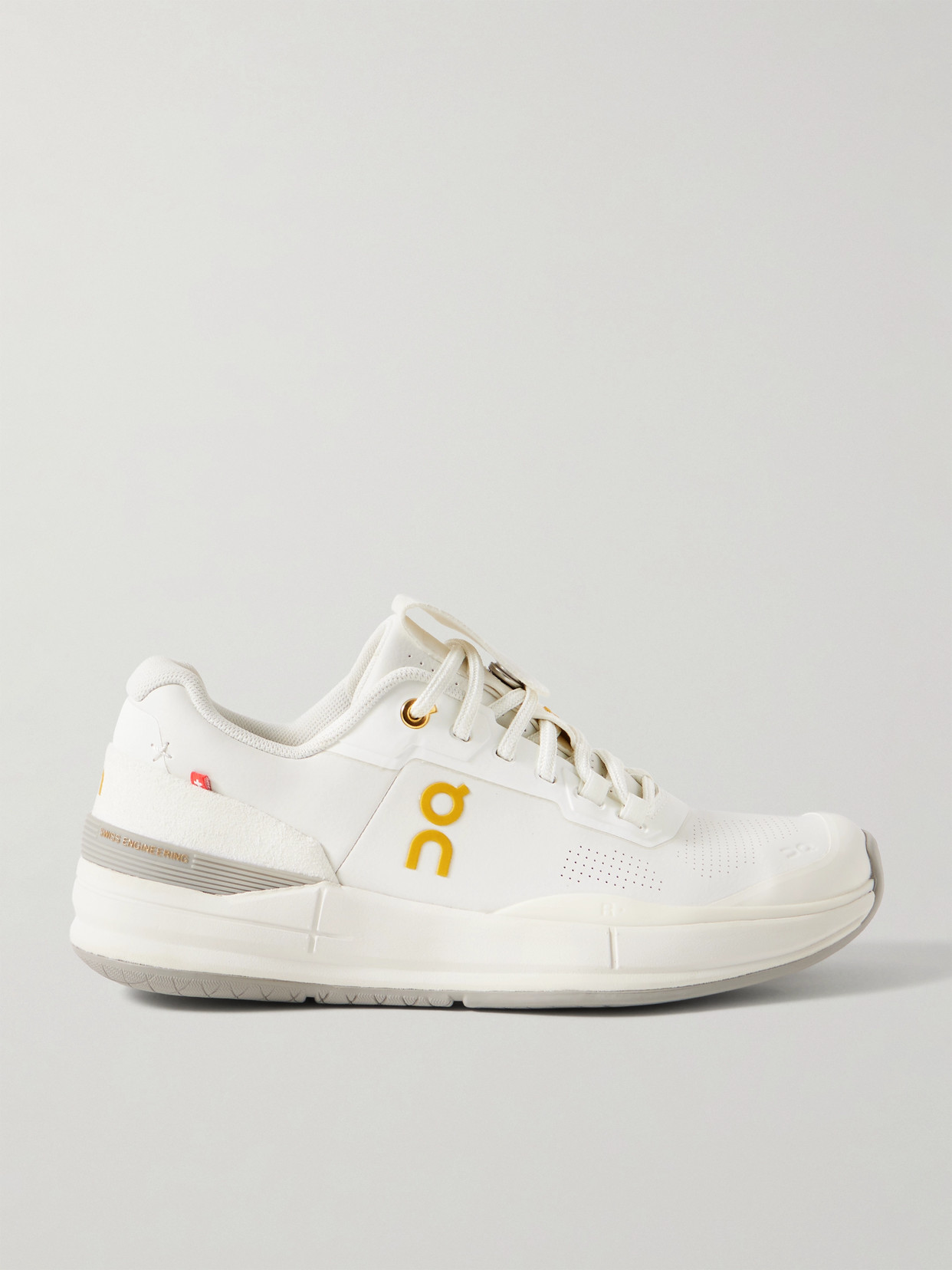 On + Roger Federer The Roger Pro Ace Felt-trimmed Leather Sneakers In White