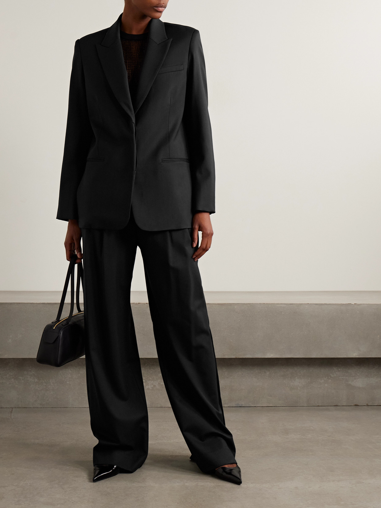 Twp Sweet Pea Wool-blend Blazer In Black